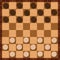 Draughts Checkers Starting Position Wood Style