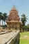 Dravidian styled one of the tower-gopura-vimana- with sculptures in the Brihadisvara Temple in Gangaikonda Cholapuram, india.