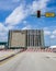 Draw Bridge on the Florida`s Intracoastal Waterway opens to allow large boats and tall mast catamaran sailboats through