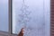 Draw a christmas tree on a foggy window