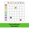 Draw and color. Logic game. Circle. Worksheet for kids kindergarten, preschool and school age.