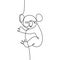 draw a continuous line of koala animals with a simple design