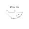 Draw me - vector illustration of sea animals. The shark coloring game for children.