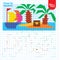 Draw by Squares Boat Treasure Island Art Kid Game