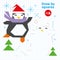Draw by Squares Penguin in Winter Art Kid Game