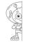 Draw symmetrically. Coloring Page Outline Of Cartoon little alien. Coloring book for kids