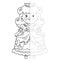 Draw symmetrically. Connect the dots picture. Tracing worksheet. Coloring Page Outline Of cartoon lovely princess. Beautiful young