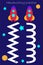 Draw track of two rockets, handwriting practice sheet for both hands, kids preschool activity, development children game, left and