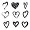 Draw Your Love, as Different as Perfect Every Time. Vector Heart Icon