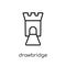 drawbridge icon. Trendy modern flat linear vector drawbridge icon on white background from thin line Fairy Tale collection