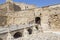 Drawbridge inside the fortress old Cathedral hill of Lleida city, Spain