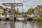 Drawbridge on one of the main channels of Alkmaar Netherlands Holland