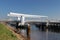 Drawbridge over river Hollandse IJssel to connect the city of Gouda and the area Krimpenerwaard named Gouderaksebrug