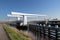 Drawbridge over river Hollandse IJssel to connect the city of Gouda and the area Krimpenerwaard named Gouderaksebrug