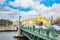 Drawbridge Palace Bridge in day time. Saint Petersburg