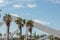 Drawbridge in port on the blue sky background