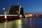 Drawbridge in St. Petersburg at night.