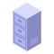 Drawer space organization icon, isometric style