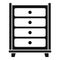 Drawer space organization icon, simple style