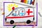 drawing: ambulance and paramedics