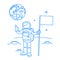 Drawing the astronaut has landed on the planet