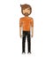 drawing avatar man hipster bearded standing