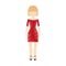 drawing avatar woman fashionable elegant red dress