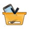 Drawing basket buying online smartphone commerce