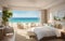 drawing bedroom cream white tone open large glass door beach front seabreeze on the sea view hotel luxury house and villa