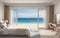 drawing bedroom with large glass door beach front seabreeze on ocean view hotel luxury house and villa