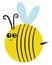 Drawing of a big chubby bee vector or color illustration