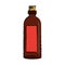 Drawing brown bottle wine with red label