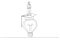 Drawing of businessman go inside light bulb to fix or invent new idea metaphor of entrepreneurship. Continuous line art