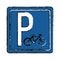 Drawing bycicle road sign parking