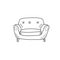 Drawing chair in the style of a doodle. Vector illustration by hand drawn illustration. symbol of soft furniture