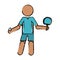 Drawing character ping-pong player with racket ball