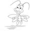 Drawing of a Cheerful Beetle with a Long Neck and Outstretched Wings