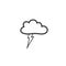 Drawing clouds with lightning. symbol of a thunderstorm. Vector drawing in the style of doodle.