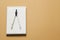 Drawing Compass Isolated on beige background, copy space. Geometry, mathematics, engineering