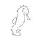 drawing a continuous line of sea horse animals