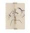 Drawing of a couple kissing on a sheet of torn paper and taped with tape.