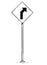 Drawing of Curved Road Arrow Traffic Sign