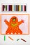 Drawing: Cute orange monster with one eye