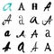 A drawing of Cyrillic alphabet. Uppercase Russian and Ukrainian handwritten fonts