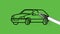 Drawing a decant car  with colour combination on abstract green background