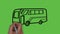 Drawing a decant heavy truck  with colour combination on abstract green background