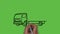 Drawing a decant truck  with colour combination on abstract green background