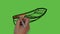 Drawing a decent tiny boat with colour combination on abstract green background