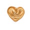 Drawing of delicious fresh buttery wholesome baking heart shaped bun