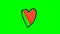 Drawing different hearts over green screen